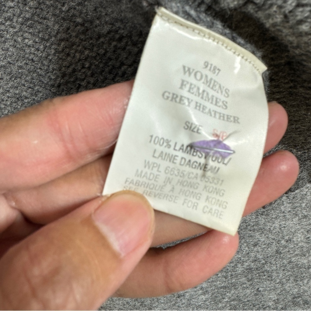 Vintage Woolrich Grey Heather Lambswool Fair Isle Zip Cardigan Sweater  S/P - Picture 10 of 14